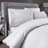 Boutique Living 800 thread count Egyptian cotton  six piece bedding set in white with sateen stripe