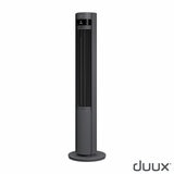 Front profile of Duux Elevate Tower Fan in grey