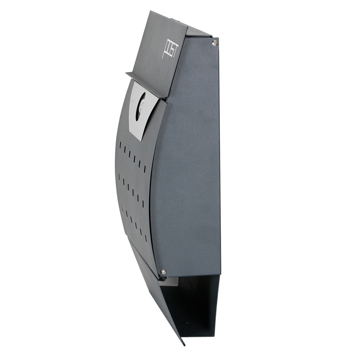 Cut out side profile of letterbox on white background