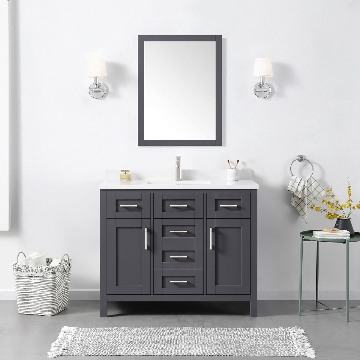 OVE Lakeview 106 cm Single Vanity in 2 Colours | Costco UK