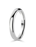 2.5mm Basic Court Wedding band. Platinum