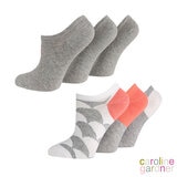Caroline Gardner Ladies Trainer Sock 6 Pack in Grey