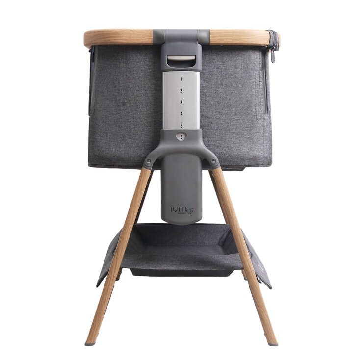 Tutti Bambini CoZee Air Bedside Rocking Crib, Oak and Charcoal Costco UK