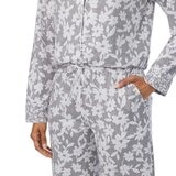 DKNY Women's Notch Collar Pyjama Set in Grey Floral