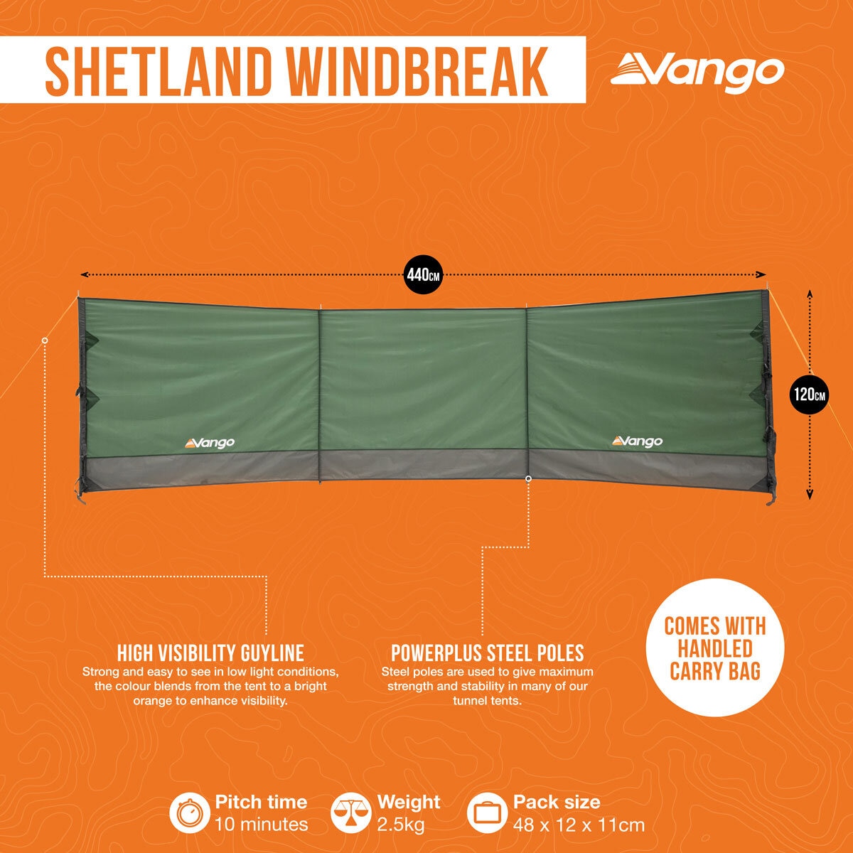 Vango Shetland 3 Panel Windbreak