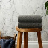 Panda Bamboo & Cotton Grey Hand Towels, 2 Pack Panda Bamboo & Cotton Grey Hand Towels, 2 Pack