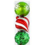 6 Inch (15cm) Shatter-Resistant Christmas Ornaments Set of 6 in Green And Red