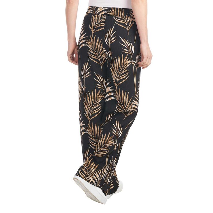 Hilary Radley Wide Leg Pant in Beige & Black