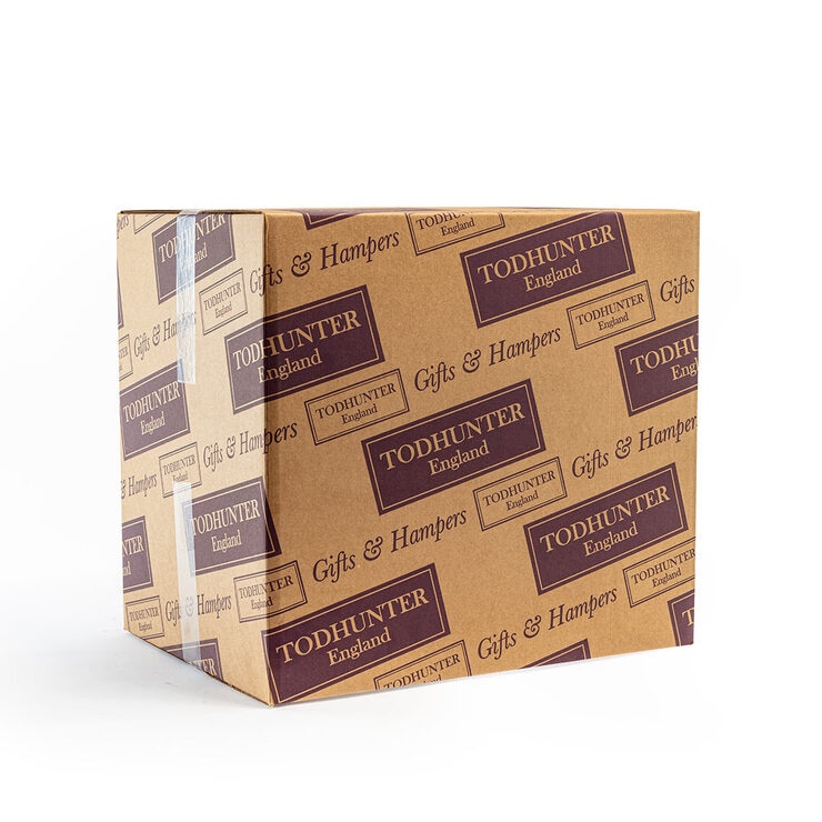 Outer box branded in Todhunter logo that gift is delivered in