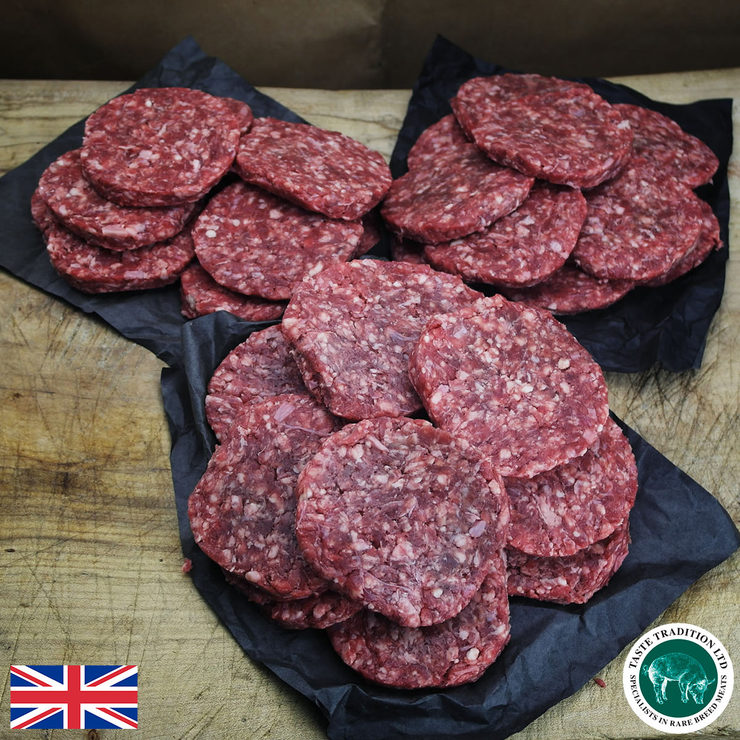 Taste Tradition Wagyu Beef Burgers, 36 x 115g (4oz) presented on table Taste Tradition Wagyu Beef Burgers, 36 x 115g (4oz) presented on table