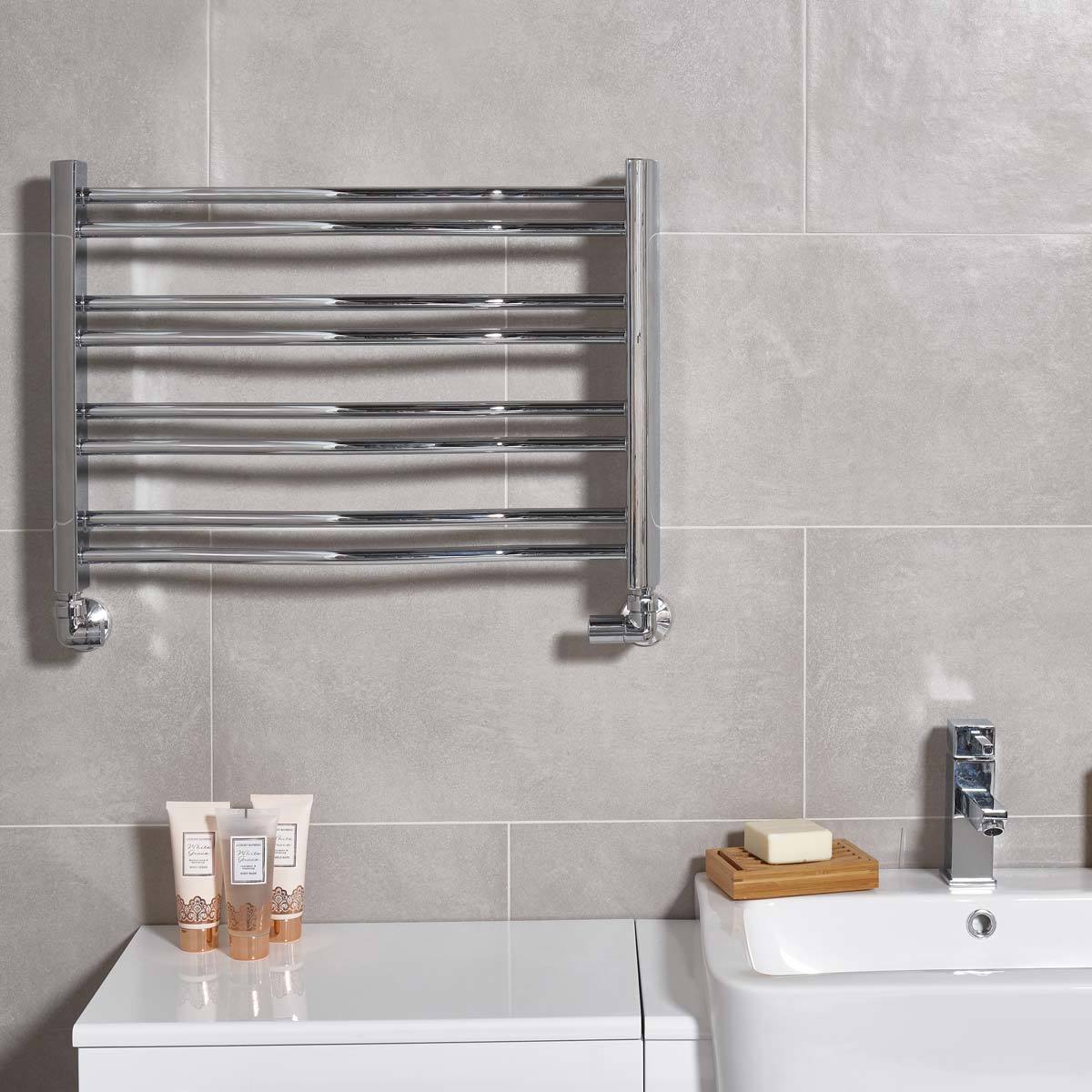 Lifestyle image of radiator in bathroom setting