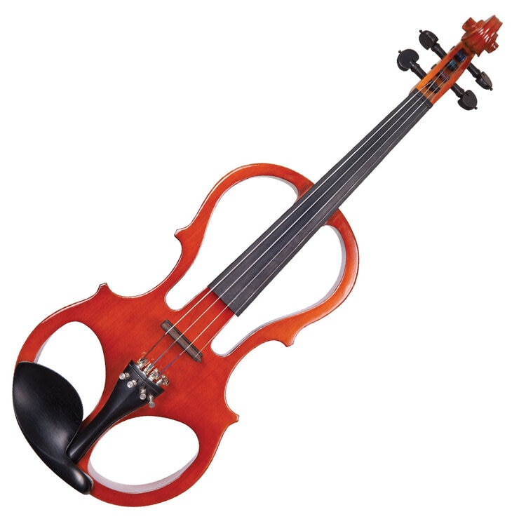 Angled view of electric violin Angled view of electric violin