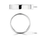 4.0mm Basic Light Court Wedding band. Platinum