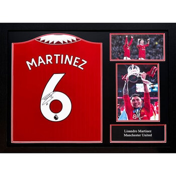 Liasandro Martinez Signed Framed Mamchester United Shirt