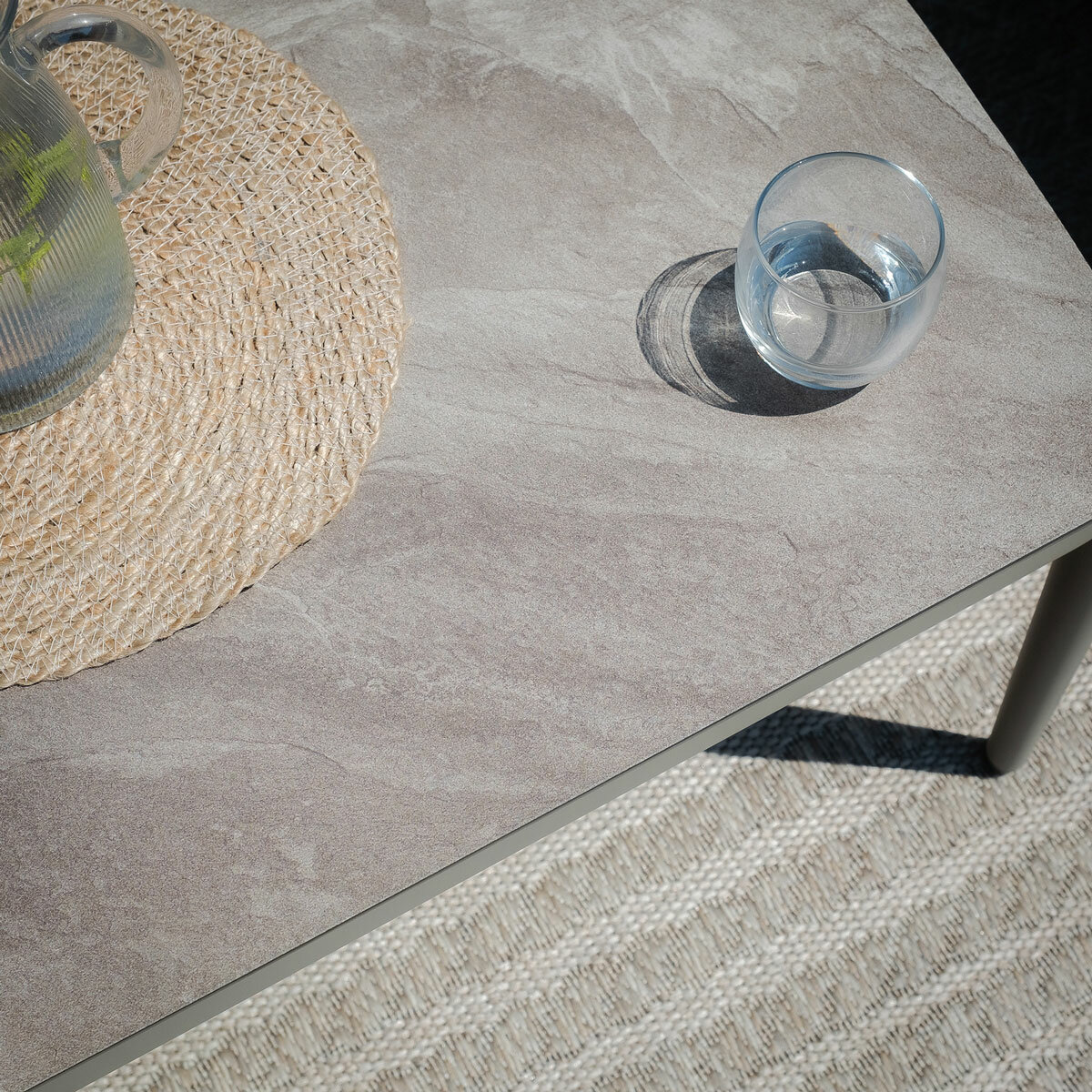 Maze Milan 4 Piece Deep Seating Patio Set in Cool Linen