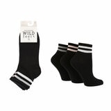 Wild Feet Ladies Quarter Sock 6 Pack in Black