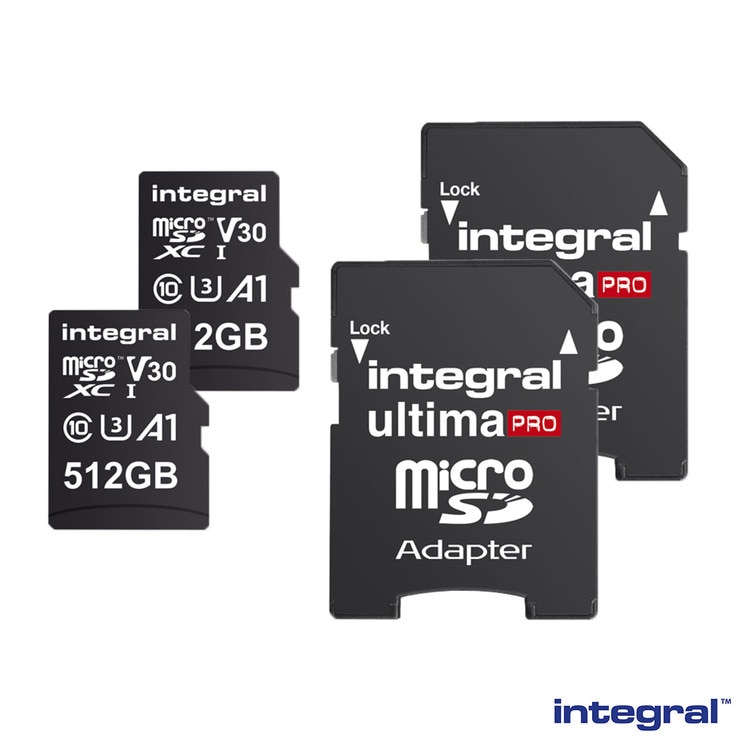 Integral 512GB Micro SD Card, 2 Pack, MicroSDXC UHS1 U3 CL10 V30 A1