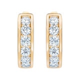 0.50ctw Round Brilliant Cut Diamond Huggie Hoop Earrings, 14ct Yellow Gold