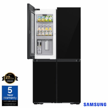 Samsung Bespoke SpaceMax RF65DB970E22EU 645L Smart Multi Door Fridge Freezer, Clean Black