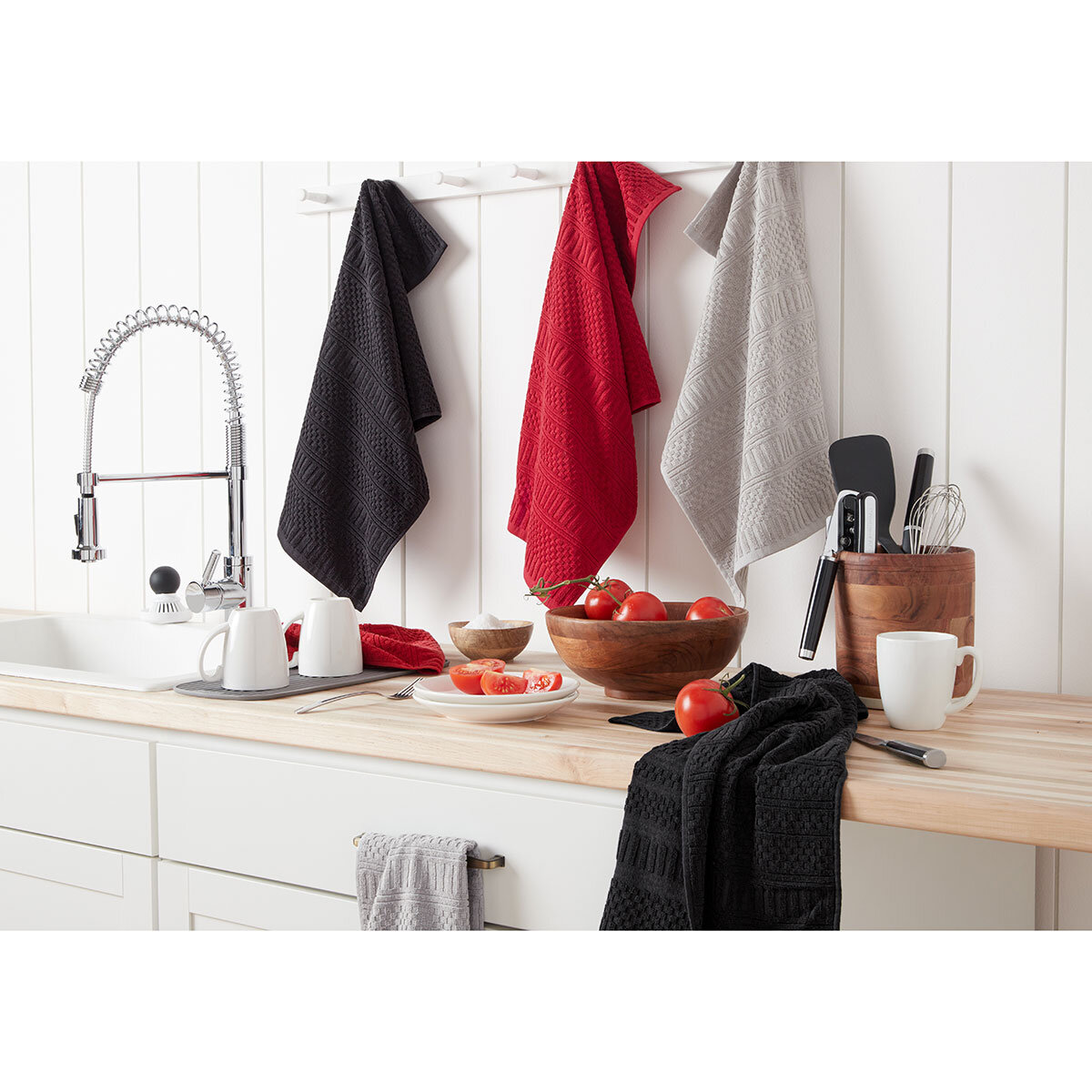 KitchenAid Cotton Kitchen Towels, 6 Pack in 3 Colours