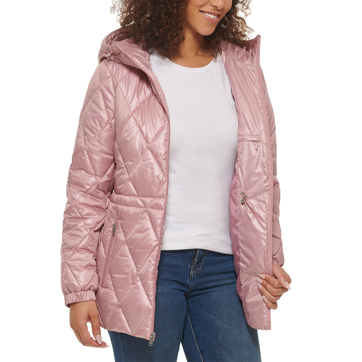 Andrew Marc Ladies Quilted Jacket in Blush | Costco UK