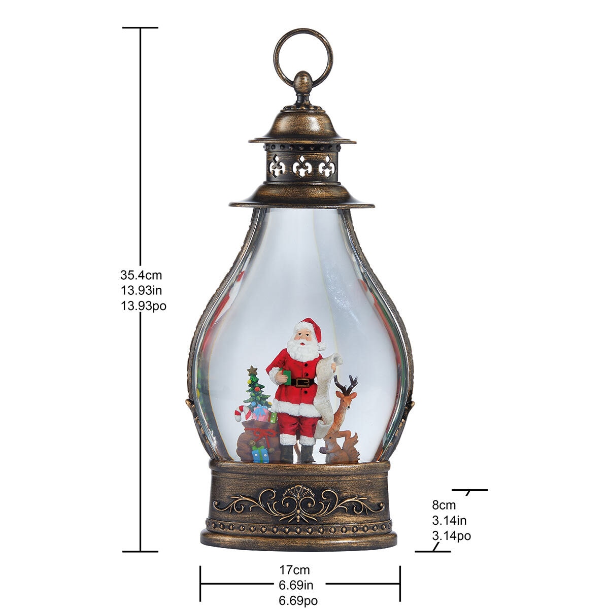 Buy Holiday Scene Lantern with Santa Dimensions Image at Costco.co.uk