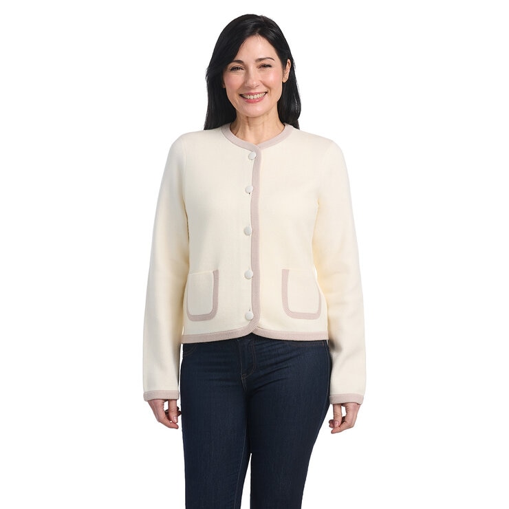 Dalia Ladies Contrast Trim Cardigan