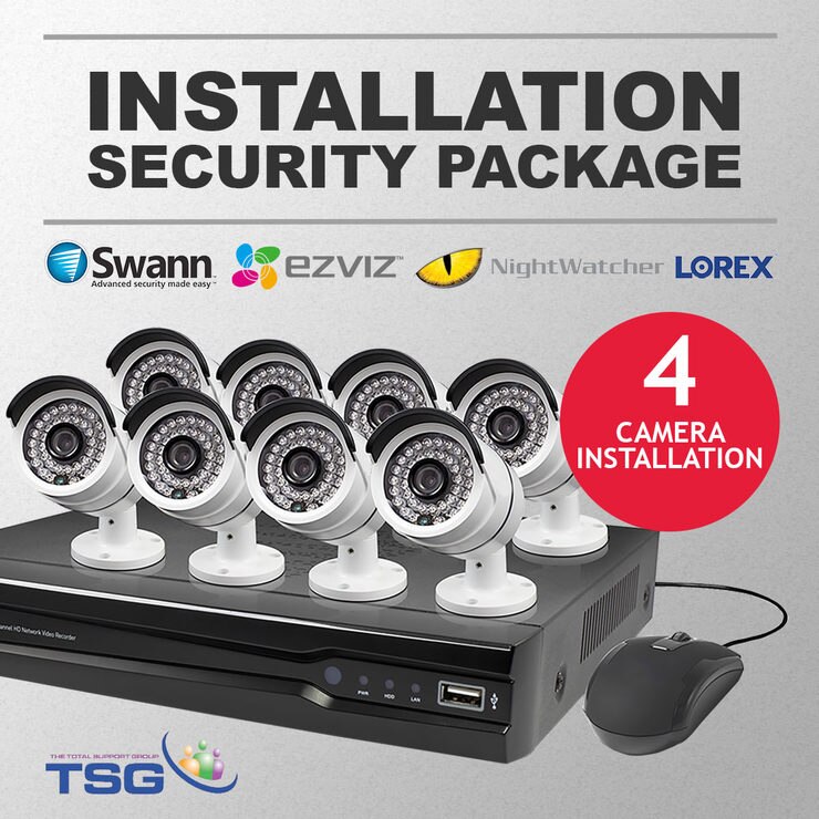 TSG Wired CCTV Installation Package for 4 Cameras Costco UK