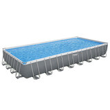 Bestway 31ft x 16ft Power Steel Rectangular Frame Pool with Sand Filter Pump, Ladder and Cover