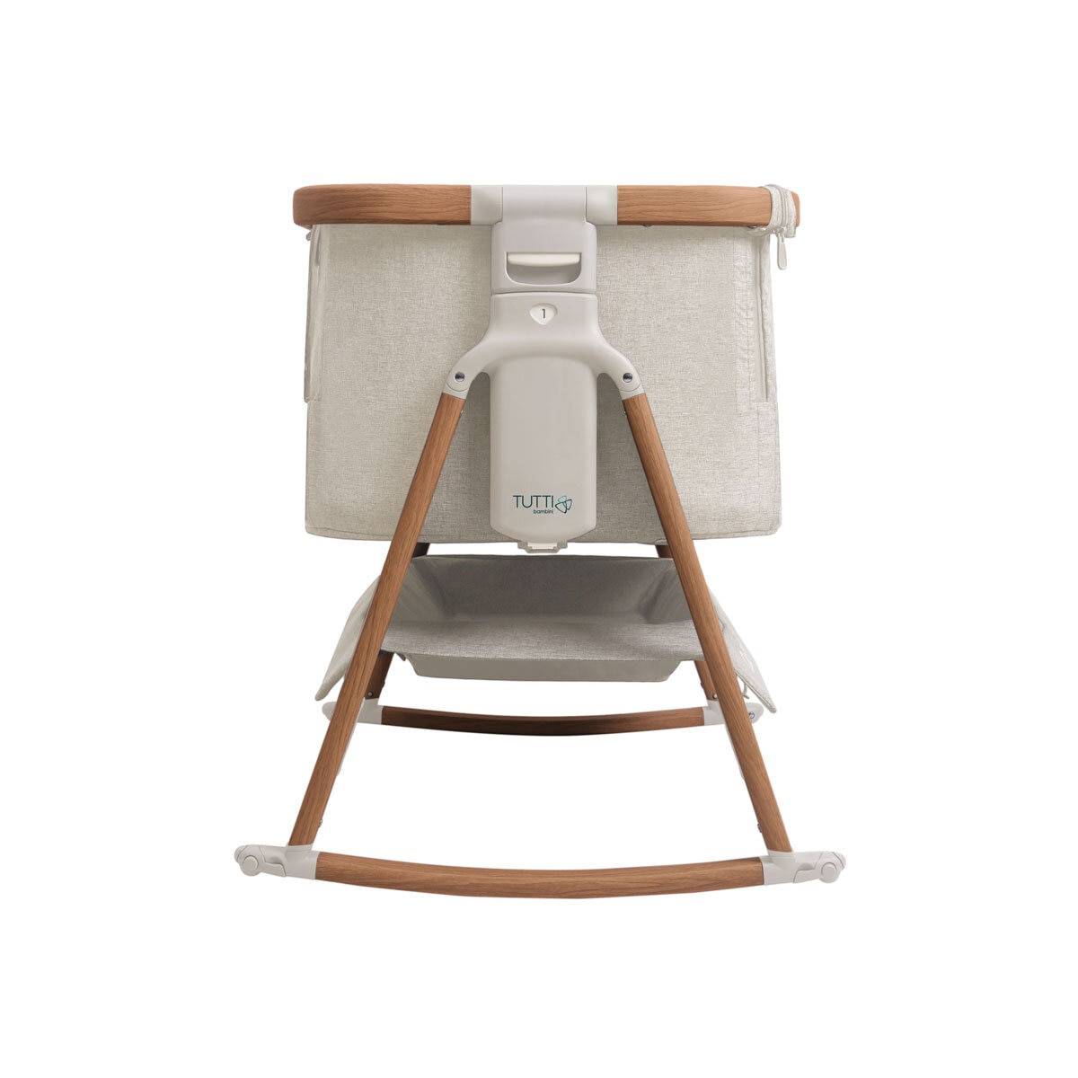 Tutti Bambini CoZee Air Bedside Rocking Crib, Walnut & Ecru
