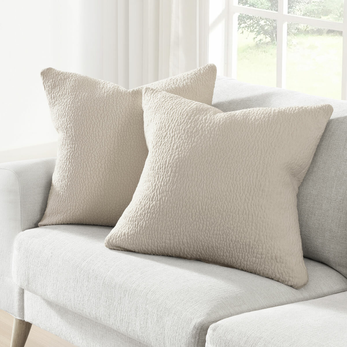 Envogue Maeve Cushion 2 Pack in Oatmeal, 56 x 56 cm