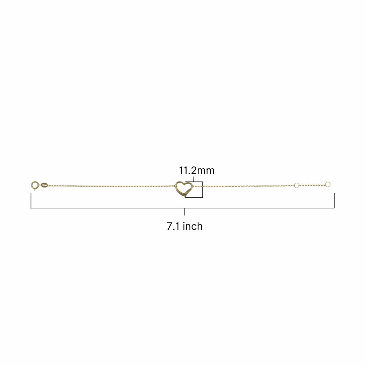 14ct Yellow Gold Heart Shaped Bracelet 14ct Yellow Gold Heart Shaped Bracelet