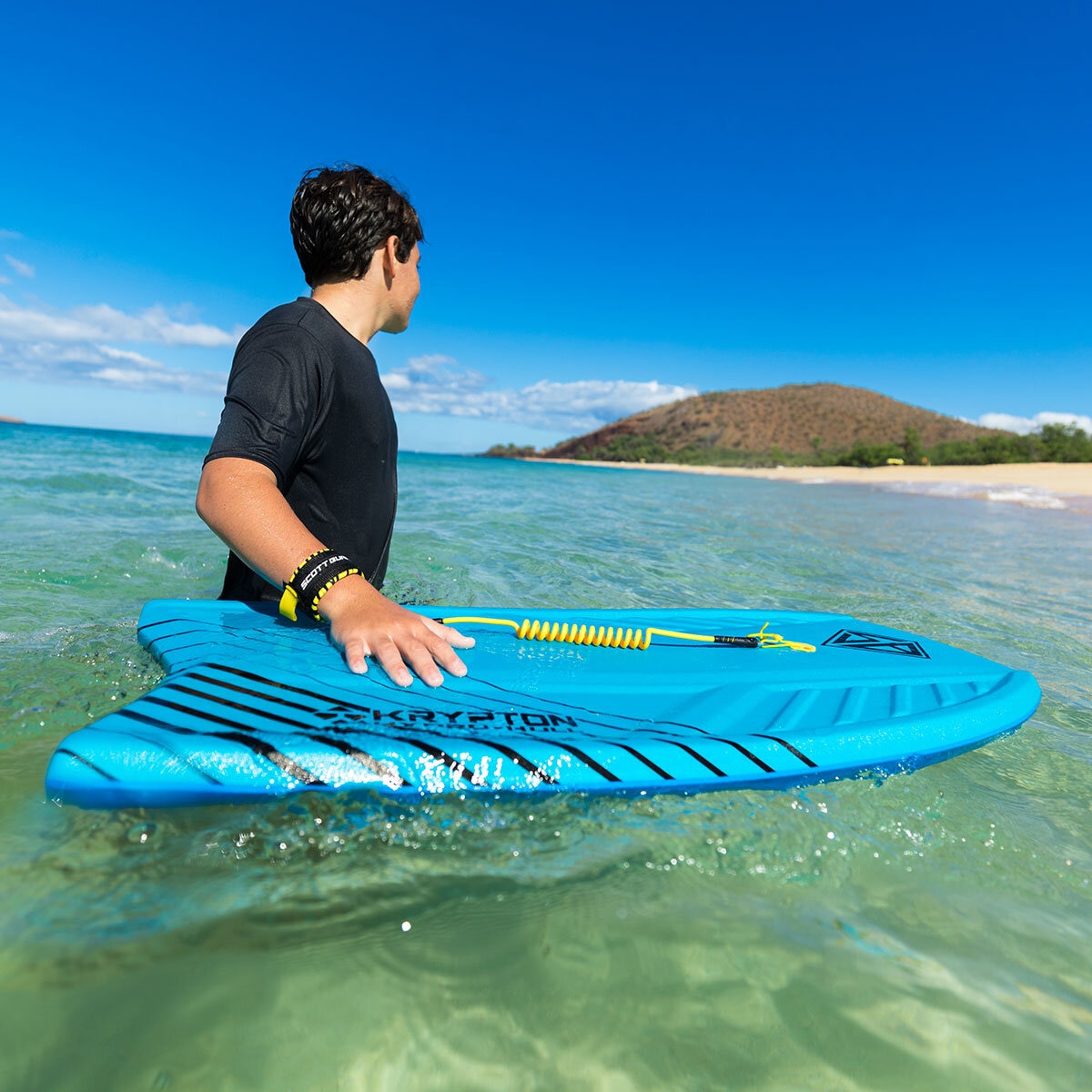 Scott Burke Krypton 3.5ft (107m) Bodyboard with Coiled Leash in Blue