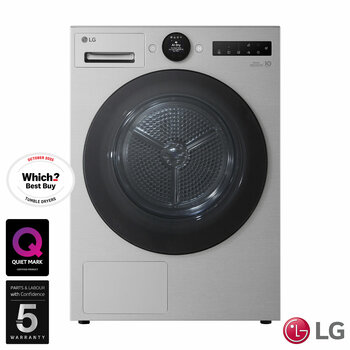 LG RHX7009TSB 9kg Heat Pump Tumble Dryer, A+++ Rated in Silver