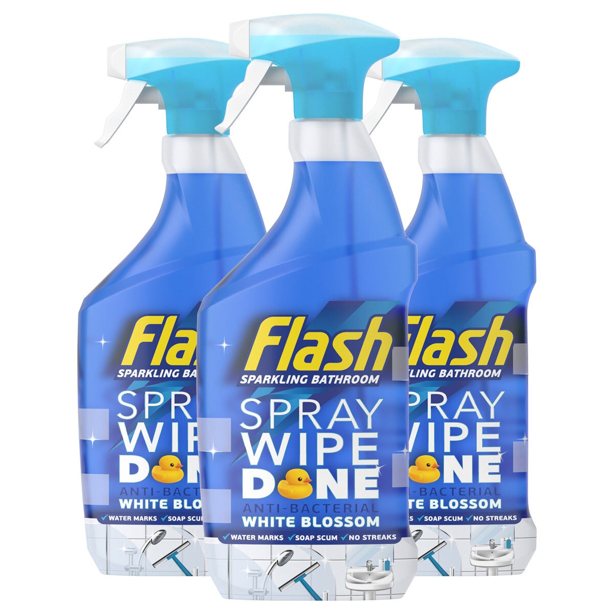 Flash Spray Wipe Done White Blossom, 3 x 800ml