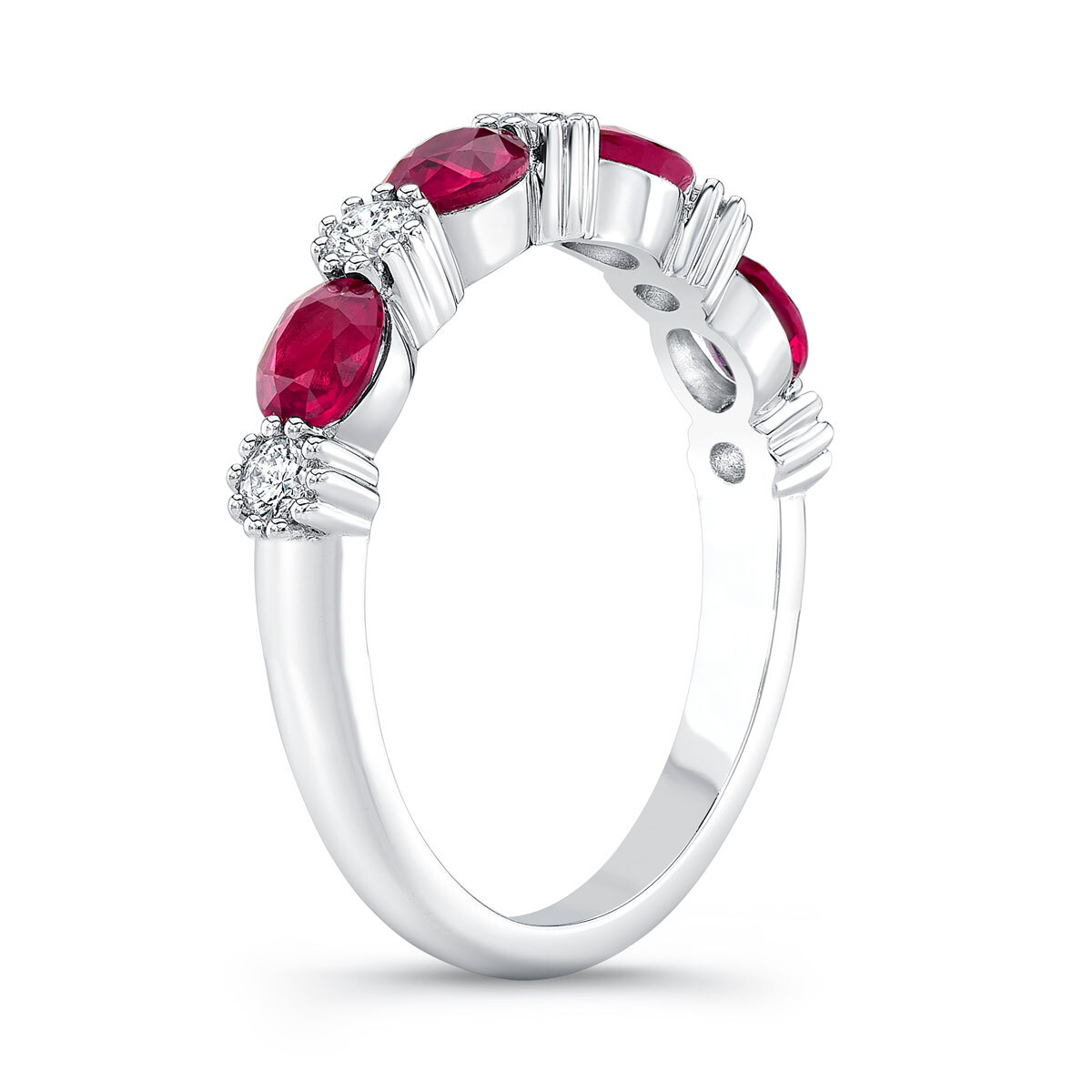 Diamond and Ruby Ring, 18kt White Gold