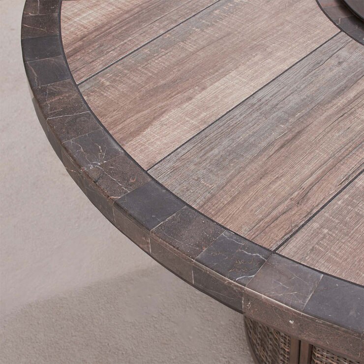 Agio St Louis 7 Piece Woven Bar Height Fire Chat Set + Cover Costco UK