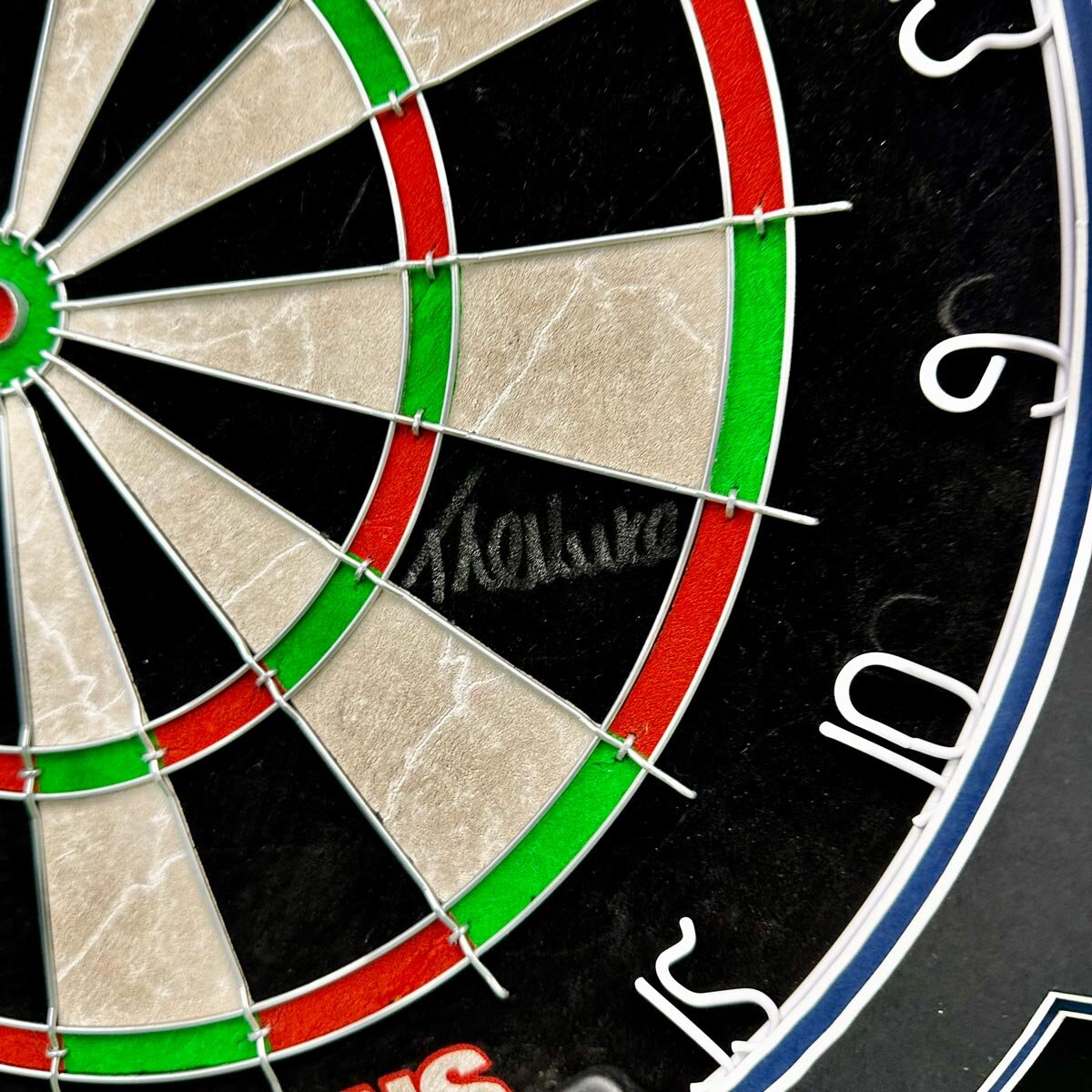 Luke Littler Signed Framed Dartboard, including 4 Photos