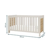 Tutti Bambini Alba Cot Bed with Sprung Mattress, White & Distressed Oak
