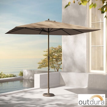 Seasons Sentry 8ft x 11ft (2.4 x 3.3m) Rectangular Market Umbrella in Beige