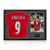 Nicolas Anelka Signed Framed Arsenal Football Shirt including 1 Photo, with Black Mount