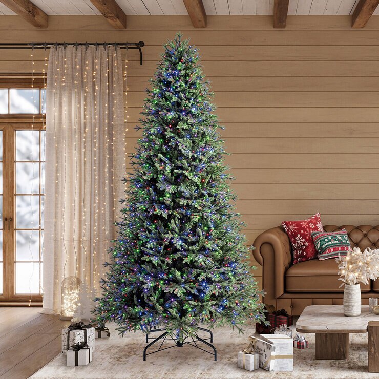9ft ( 2.7m ) Pre-Lit Aspen Artificial Christmas Tree With 2,700 Colour-Changing Radiant Micro Twinkle LED Lights