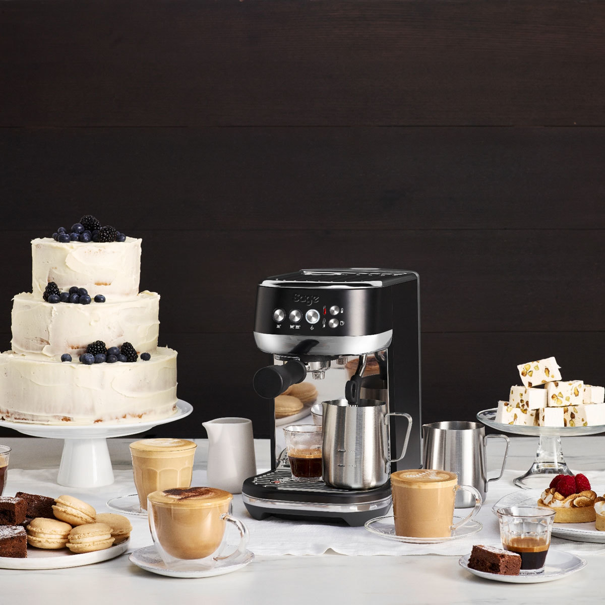 Sage Bambino Plus Espresso Coffee Machine in Black Truffle SES500SST