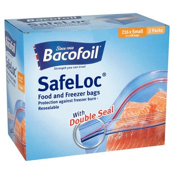 Bacofoil Safeloc® Food and Freezer Small Bags, 216 Pack