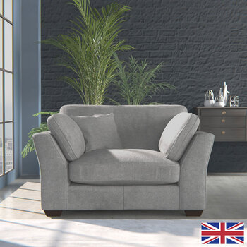 Selsey Grey Fabric Snuggler Chair