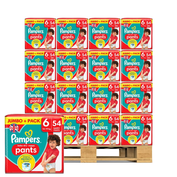 Pampers Baby Dry Pants Size 6, 96 x 54 Pack Pampers Baby Dry Pants Size 6, 96 x 54 Pack