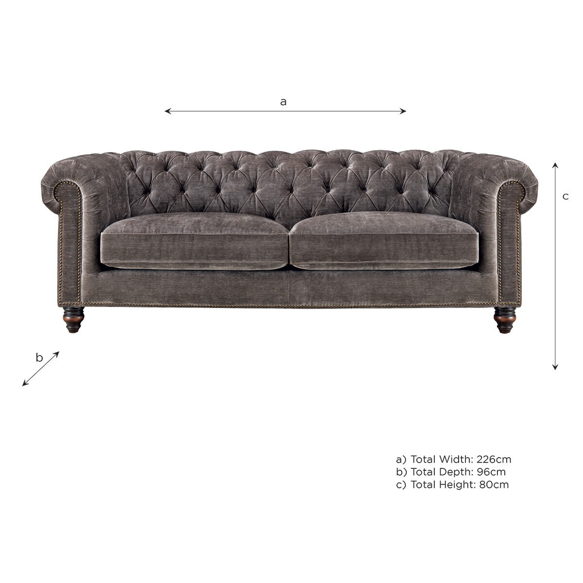 Allington Grey Fabric Sofa