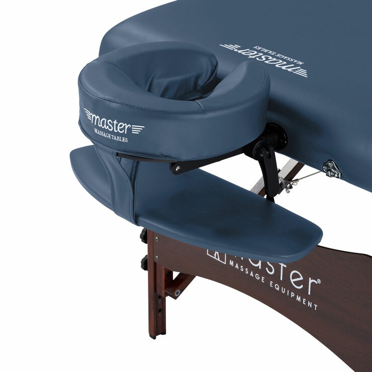Studio image of the cushioned headrest and armrest