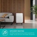 Lifestyle image of Edge Oil Smart Heater 2000W with efficient heating with oil filled heating element