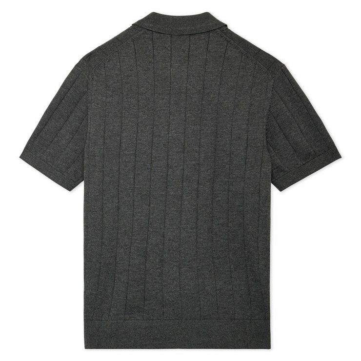 Chaps Men's Ribbed Knit Polo in Charcoal Chaps Men's Ribbed Knit Polo in Charcoal